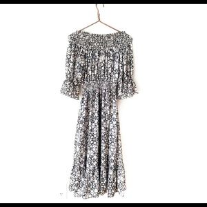 Misa Los Angeles | Smocked Off Shoulder Midi Dress